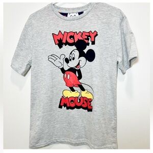 Disney Mickey Mouse Graphic Tee Kids Size 14/16 Gray Short Sleeve Shirt